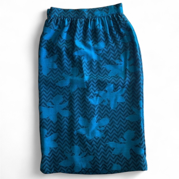 Vintage Julie Francis Wool and Silk Midi Floral Pencil Skirt - Picture 2 of 6